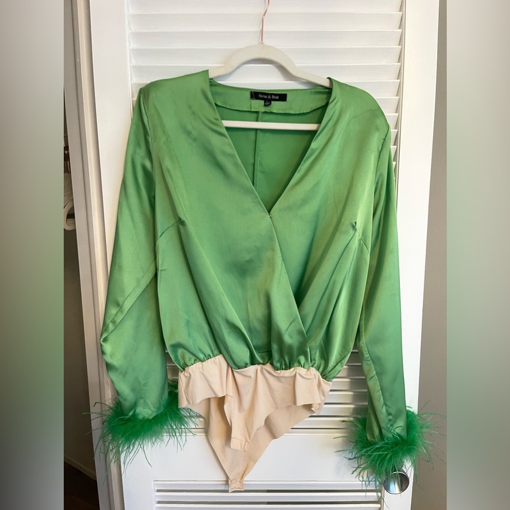 Green Feather bodysuit